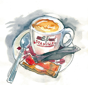 aquarelle tasse à café